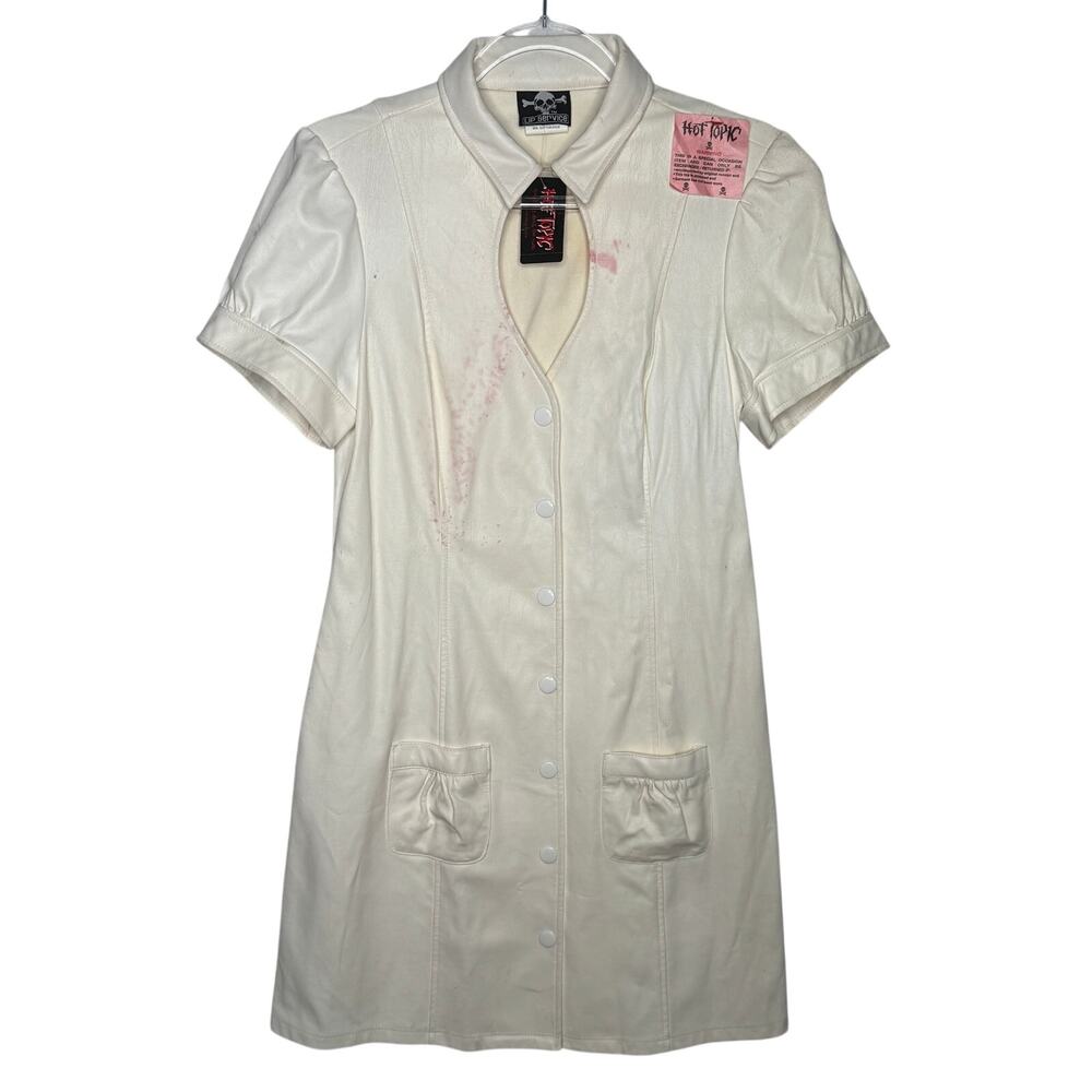 Vintage Y2K Lip Service Hot Topic White Nurse Costume Dress Medium NWT Deadstock